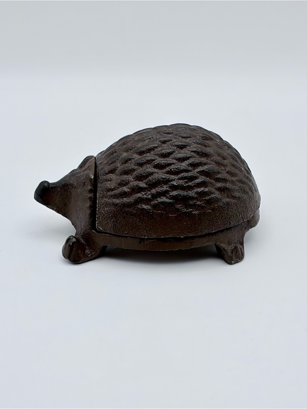 Vintage, Cast Iron, Hedgehog 2 pc Key Hider/ Holder, Trinket Box, Brown